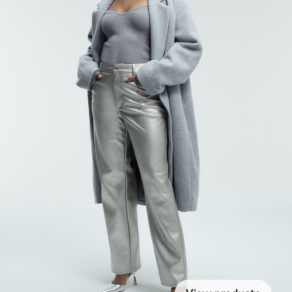 Silver Metallic Pants
